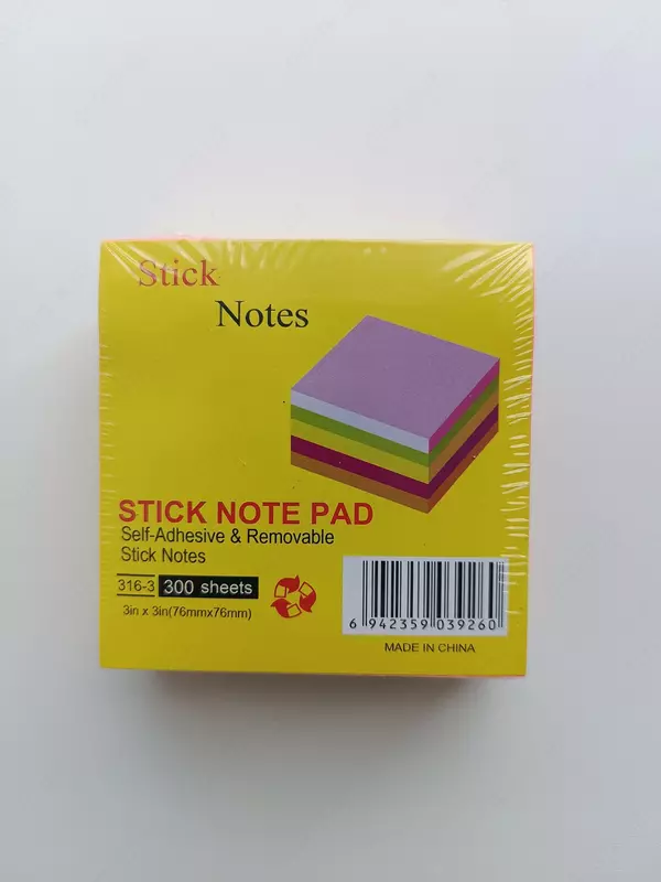 O'z-o'zidan yopishtiruvchi qog'oz (stikerlar) ko'p rangli, 300 dona