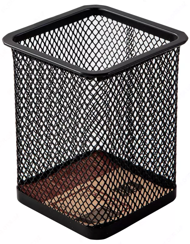 Стакан для ручек Deli, металлическая сетка (квадратный)