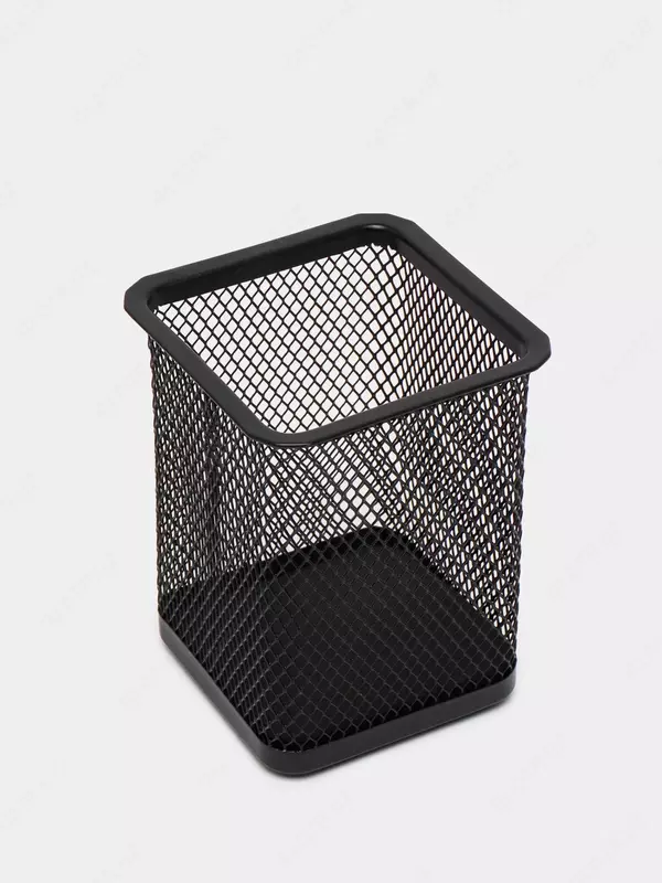 Стакан для ручек Deli, металлическая сетка (квадратный)