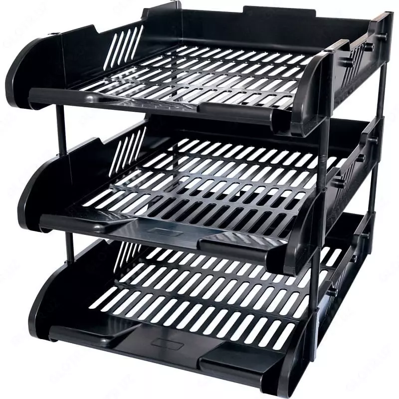 Лоток для бумаг горизонтальный пластиковый, 3-ярусный (P-01475865)