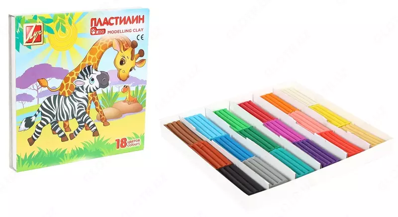 Пластилин "ЛУЧ", 18 цветов