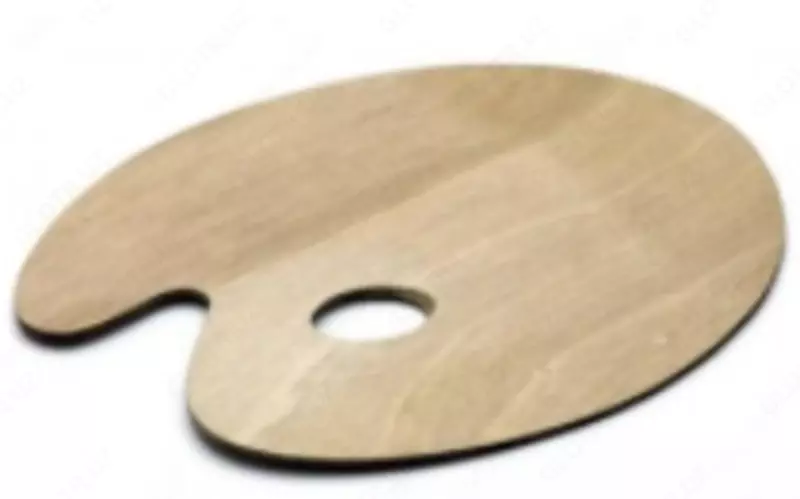 Bo'yoqlar uchun yog'och palitrasi, oval (P-0148194)