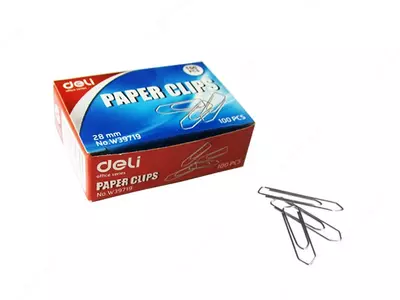 Скрепки канцелярские Deli 28 мм (P-0147664) - 4 000 сум / упаковка