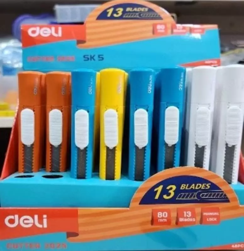 Нож канцелярский Deli E2025 13 Blades, 80 мм