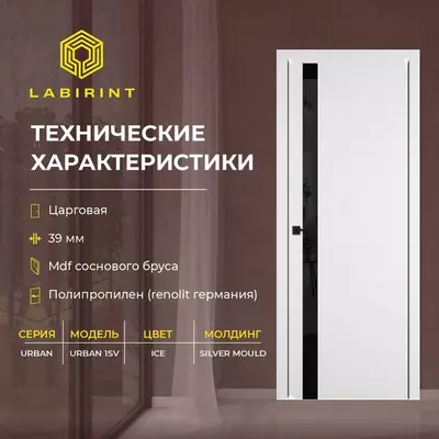 Межкомнатная дверь URBAN 1SV ICE Silver Mould