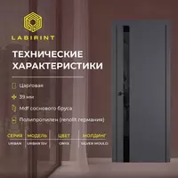 Межкомнатная дверь URBAN 1SV ONYX Silver Mould