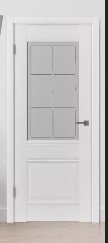 Межкомнатная дверь EMALEX EC2 Ice с прозрачным стеклом Crystal Cloud - по запросу