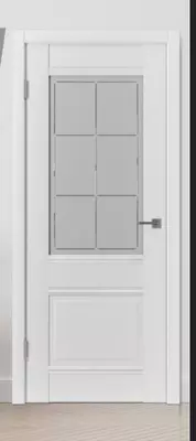 Межкомнатная дверь EMALEX EC2 Ice с прозрачным стеклом Crystal Cloud - Цена по запросу