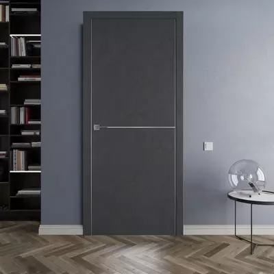 Межкомнатная дверь EMALEX E 27 Jet Loft с молдингом Black Mould - Цена по запросу