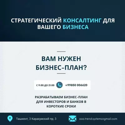 Biznes-rejani ishlab chiqish - 30 000 000 so'm