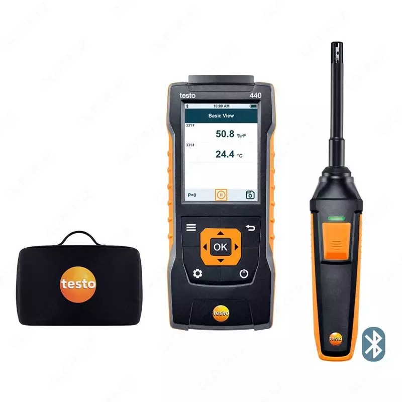 Testo 440. Комплект с Bluetooth-зондом влажности и температуры и кейсом 0563 4404