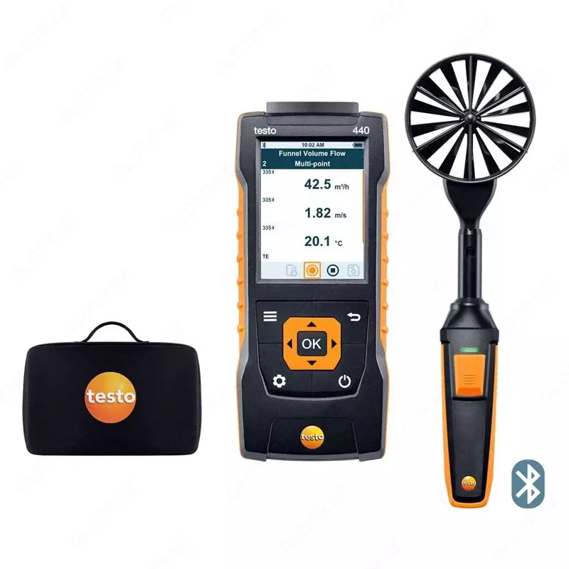Testo 440. Комплект с Bluetooth-крыльчаткой 100 мм и кейсом 0563 4403