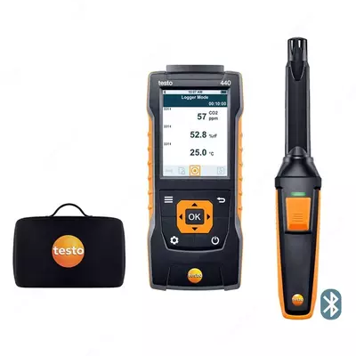 Testo 440. Комплект с Bluetooth-зондом CO2 и кейсом 0563 4405