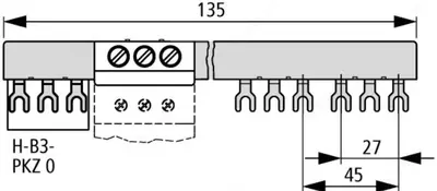 B3.0/3-PKZ0 Соединитель 3Ф без доп. контакта