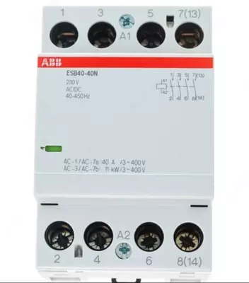 Контактор ABB ESB40-40N-06 модульный (40А АС-1 4НО) катушка 230В AC/DC 1SAE341111R0640 - от 1 400 000 сум / шт.