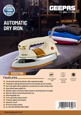Утюг GEEPAS GDI2780 - 520 000 сум / шт.
