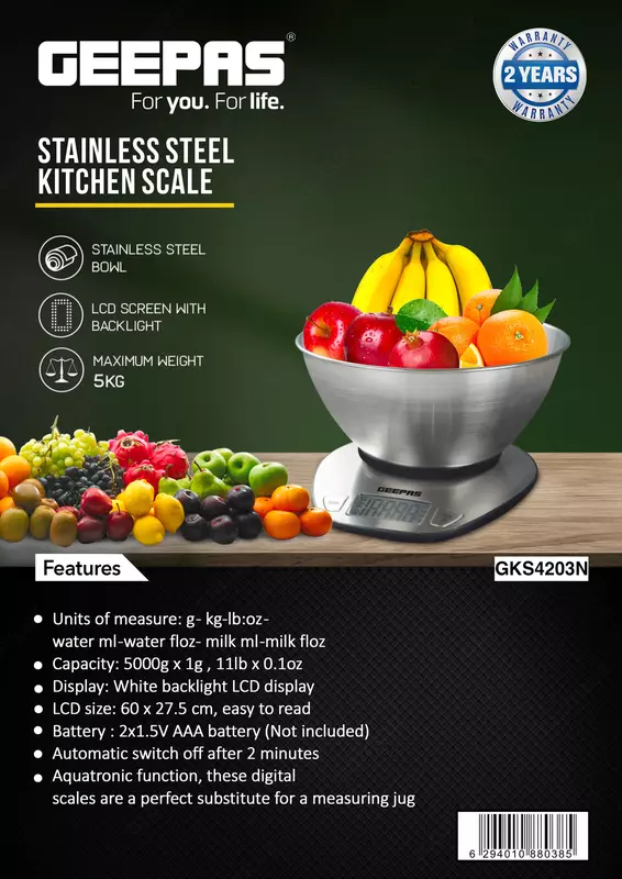 Кухонные весы GEEPAS GKS4203