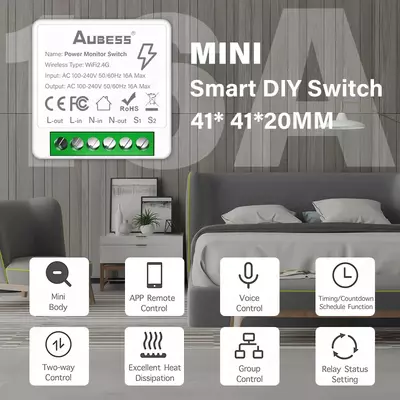 Mini Smart Switch WiFi 16A для Умного дома Только в розницу