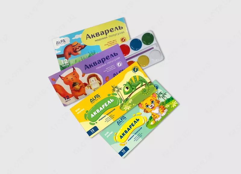 Краски акварельные Alfa "Kids Stories” 12 цветов