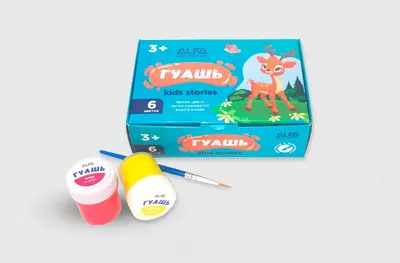 Гуашь “Alfa kids stories” 6 цветов - 22 500 сум / шт.