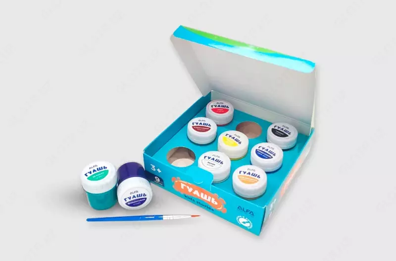 Гуашь “Alfa kids stories” 9 цветов