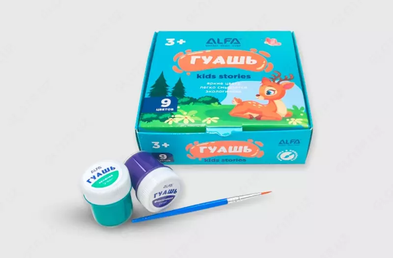 Гуашь “Alfa kids stories” 9 цветов - 30 000 сум