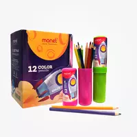 Цветные карандаши Monet “Space”12 цветов + точилка