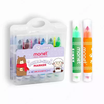 Monet Funny flomasterlari shtamp bilan 12 rang