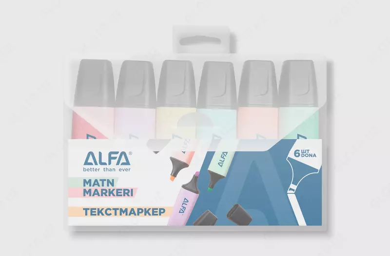 Matn markeri Alfa Pastel 6 dona