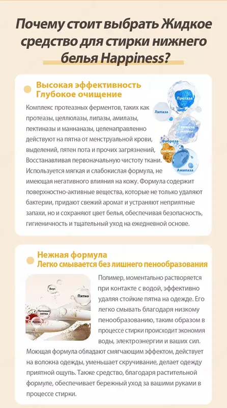 Жидкое средство для стирки нижнего белья Happiness - корпорации Шен Лунг HAPPINESS