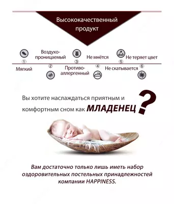 Матрац с отрицательно заряженными ионами Happiness