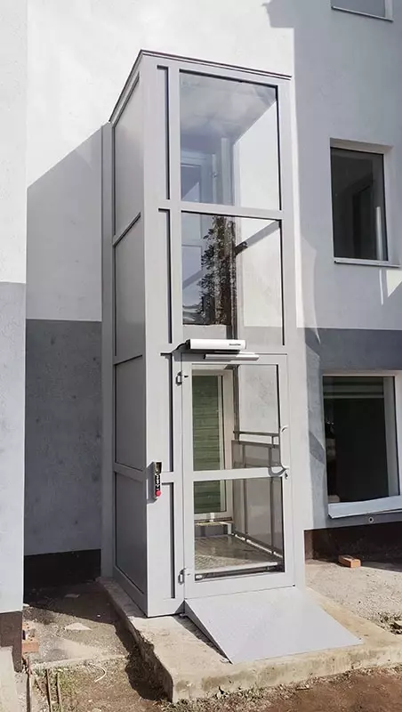 Вертикальный подъёмник для инвалидов в шахте (Шахтный инвалидный подъёмник) Оптом и розница