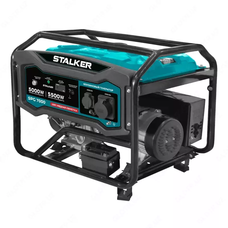  Бензиновый генератор STALKER SPG-7000 / 5кВт / 220В - 