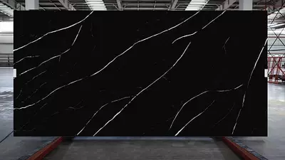 Marquina Lavagna premium kvarts toshi. Brend: Radianz. Ishlab Chiqaruvchi: Lotte (Janubiy Koreya). Qalinligi 2 sm. maydoni: 4