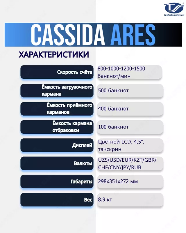 Сортировщик банкнот Cassida Ares