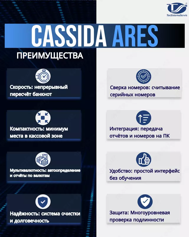 Сортировщик банкнот Cassida Ares