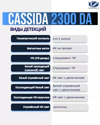 Универсальный просмотровый детектор Cassida 2300 DA