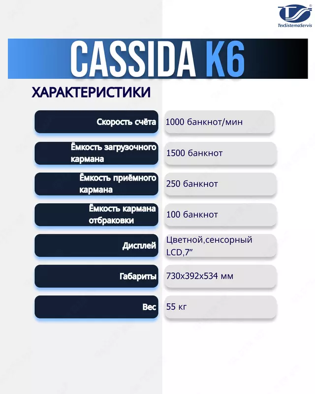Сортировщик банкнот Cassida K6