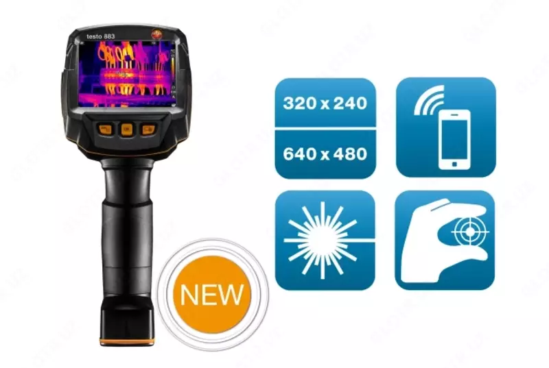 Testo 883-2 - 42° ob'ektiv va aksessuarlari bilan termal tasvir (320 x 240 piksel)