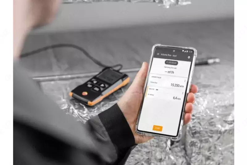 Testo 416 - Цифровой анемометр с крыльчаткой 16 мм с возможностью подключения к приложению - от {0} сум