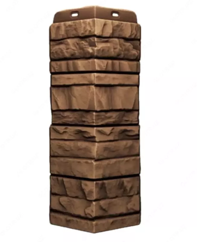 Угол (внешний) к сайдингу под камень "DÖCKE" ROCKY 400 мм, уп.9 шт. (Поверхностное окрашивание)