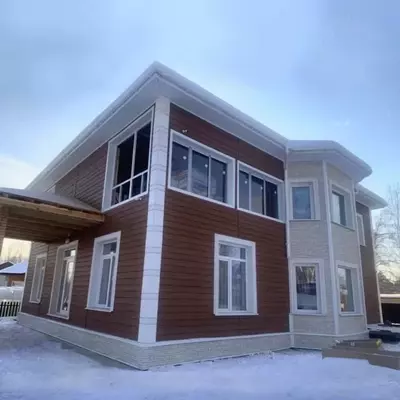 Сайдинг под дерево "DÖCKE" Lux Монреаль Брус D6S, 3600х300х1.2 мм, уп. 16 шт. (Миндаль)