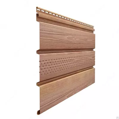 Кровельная панель под дерево (с центральной перфорацией) "DÖCKE" Lux Софиты Т4 , 3000х305х1.2 мм, уп. 16 шт. (Рябина)