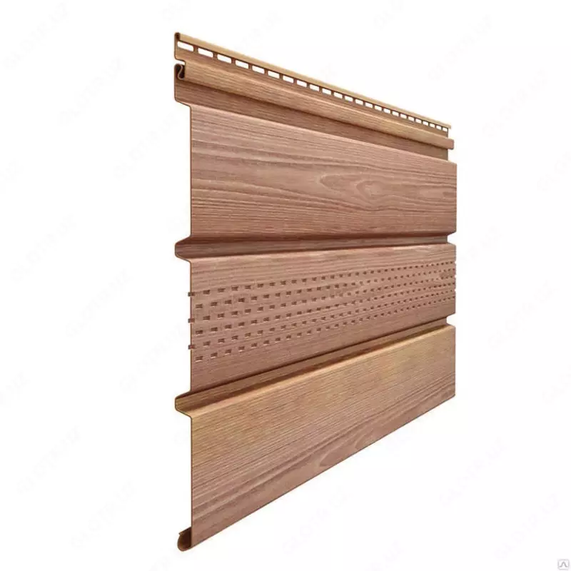 Кровельная панель под дерево (с центральной перфорацией) "DÖCKE" Lux Софиты Т4 , 3000х305х1.2 мм, уп. 16 шт. (Рябина)