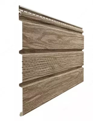 Yog'och effektli tom yopish paneli (markaziy teshilish bilan) "DÖCKE" Lux Soffits T4, 3000x305x1,2 mm, o'ram. 16 dona. (Sidr)