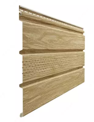 Кровельная панель под дерево (с центральной перфорацией) "DÖCKE" Lux Софиты Т4 , 3000х305х1.2 мм, уп. 16 шт. (Зрелый каштан)