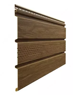 Кровельная панель под дерево (с центральной перфорацией) "DÖCKE" Lux Софиты Т4 , 3000х305х1.2 мм, уп. 16 шт. (Миндаль)