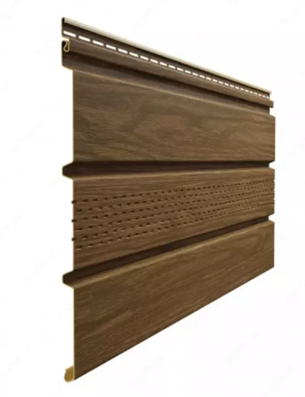 Кровельная панель под дерево (с центральной перфорацией) "DÖCKE" Lux Софиты Т4 , 3000х305х1.2 мм, уп. 16 шт. (Миндаль)