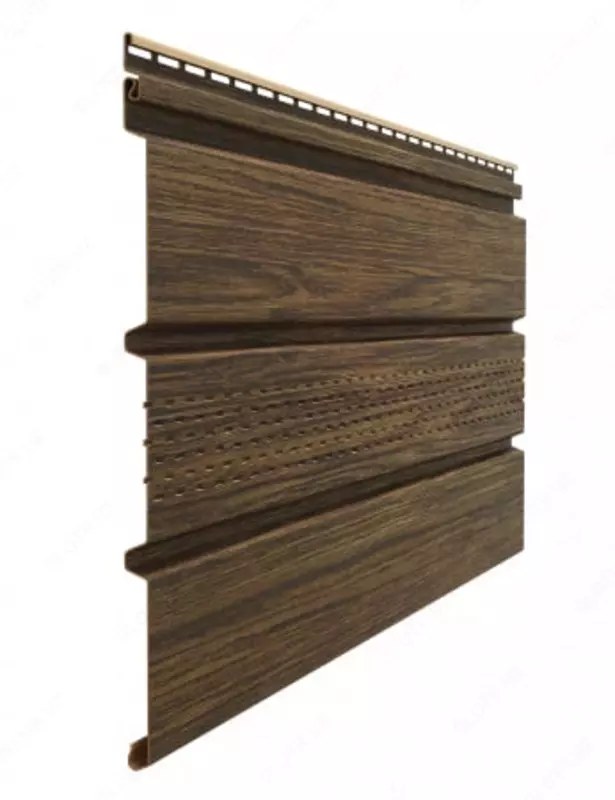 Кровельная панель под дерево (с центральной перфорацией) "DÖCKE" Lux Софиты Т4 , 3000х305х1.2 мм, уп. 16 шт. (Фундук)