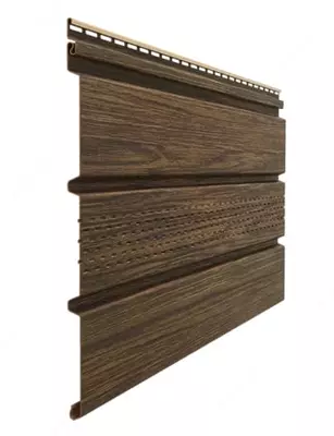 Кровельная панель под дерево (с центральной перфорацией) "DÖCKE" Lux Софиты Т4 , 3000х305х1.2 мм, уп. 16 шт. (Фундук)